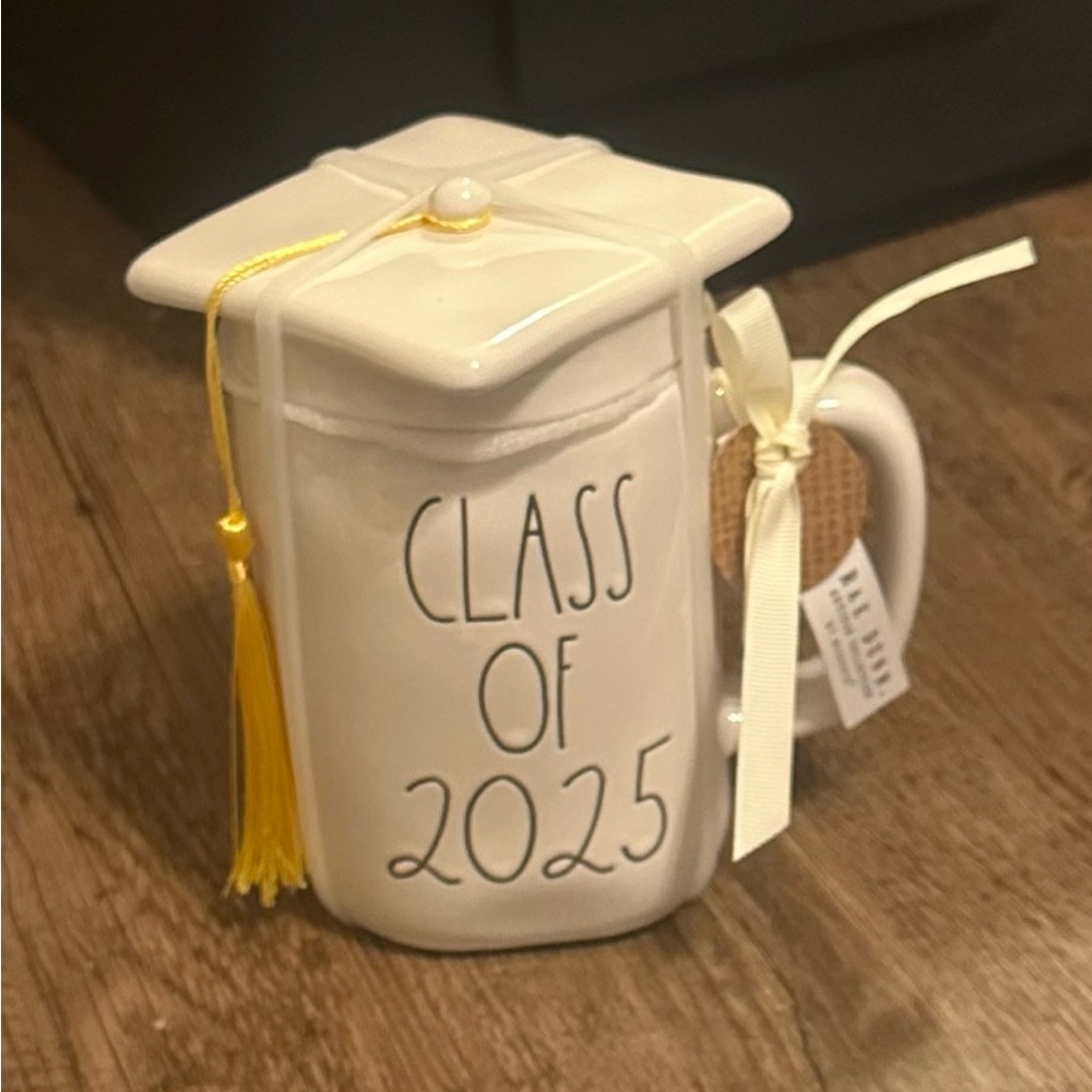 Rae Dunn Class of 2025 Ceramic Mug with Cap